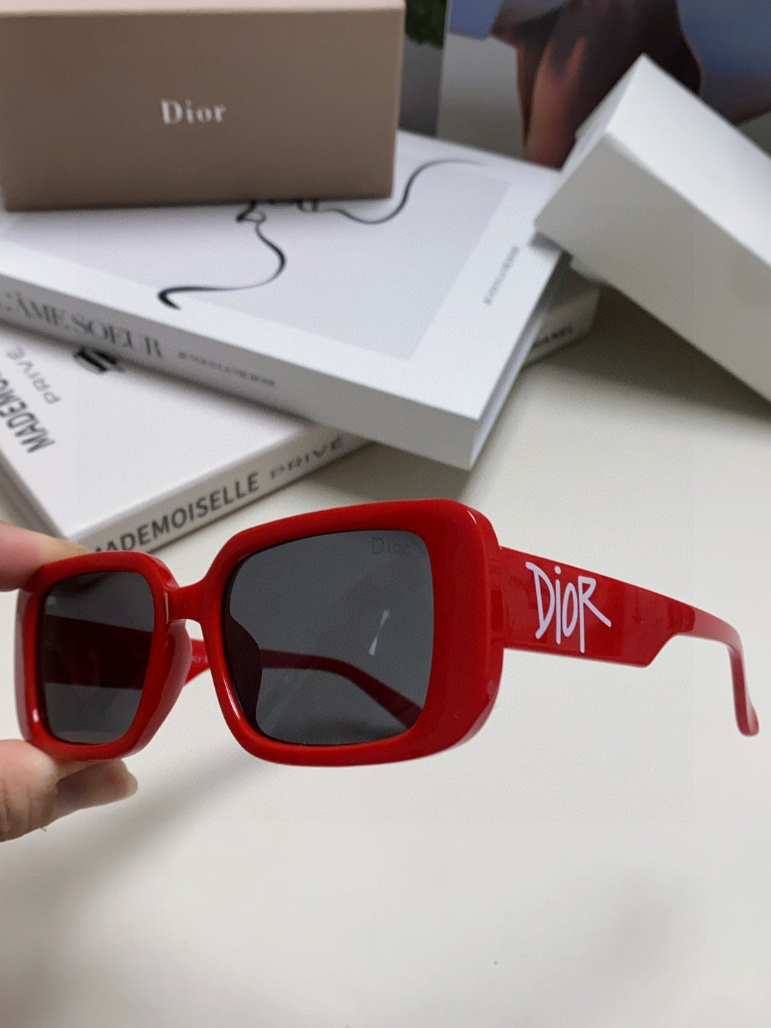 Dior Square Red Lens Sunglasses for Women - 486725 - detail image 5