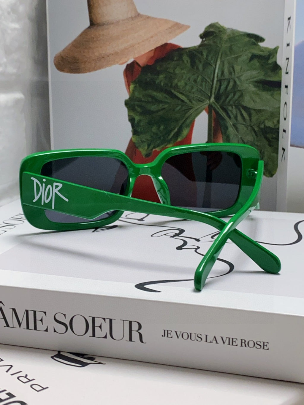 Dior Square Green Lens Sunglasses for Women - detail image 2