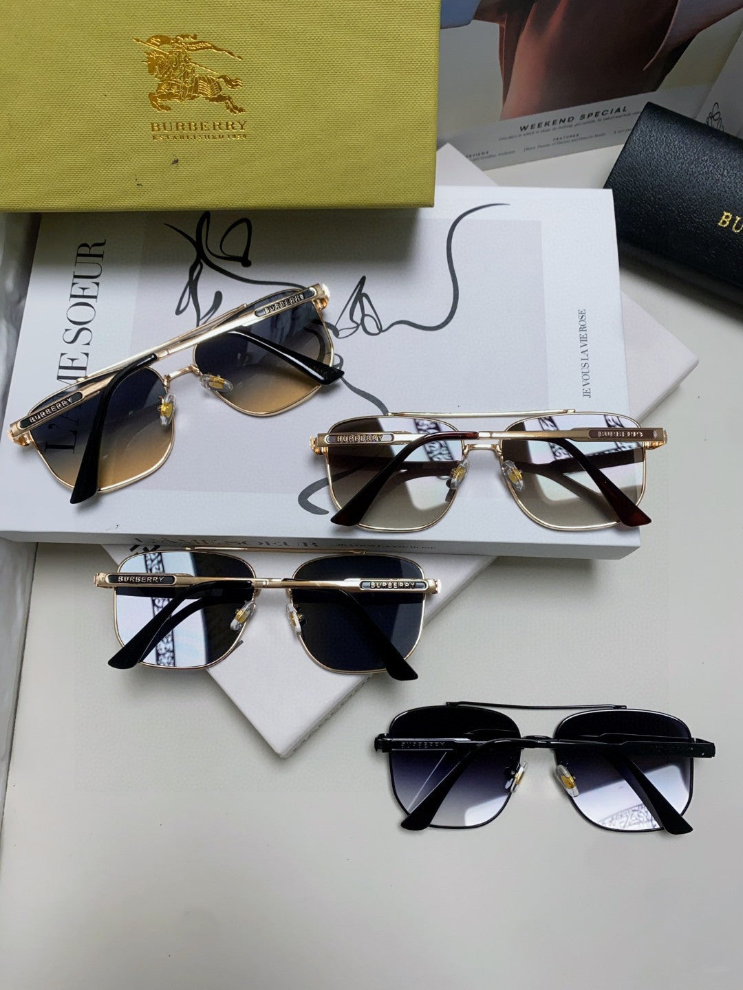 Burberry Polarized Fashion Silver Lens Sunglasses for Men - 432431 - detail image 7