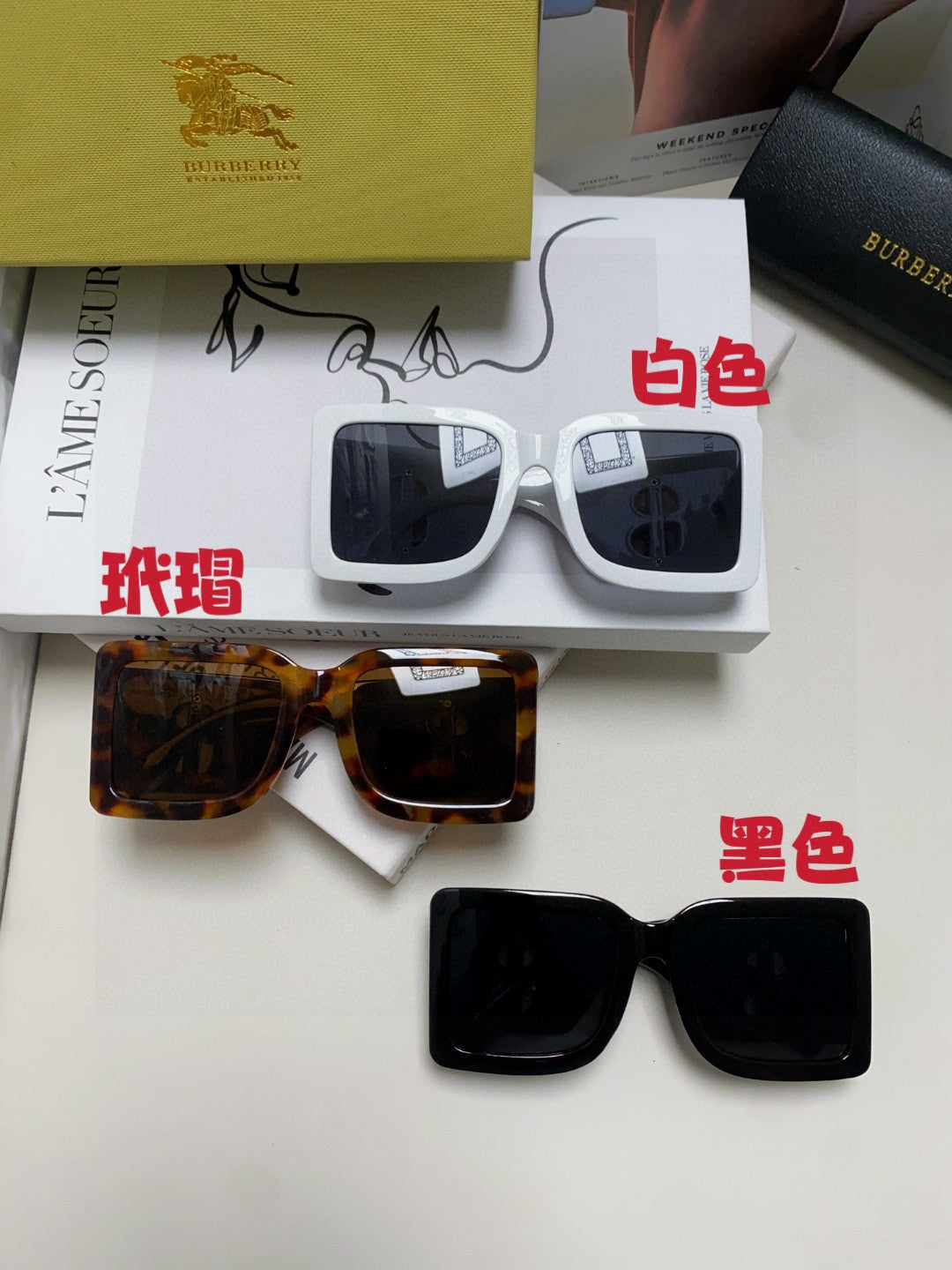 Burberry Oversized Blue Lens Sunglasses for Men & Women - 358600 - detail image 9