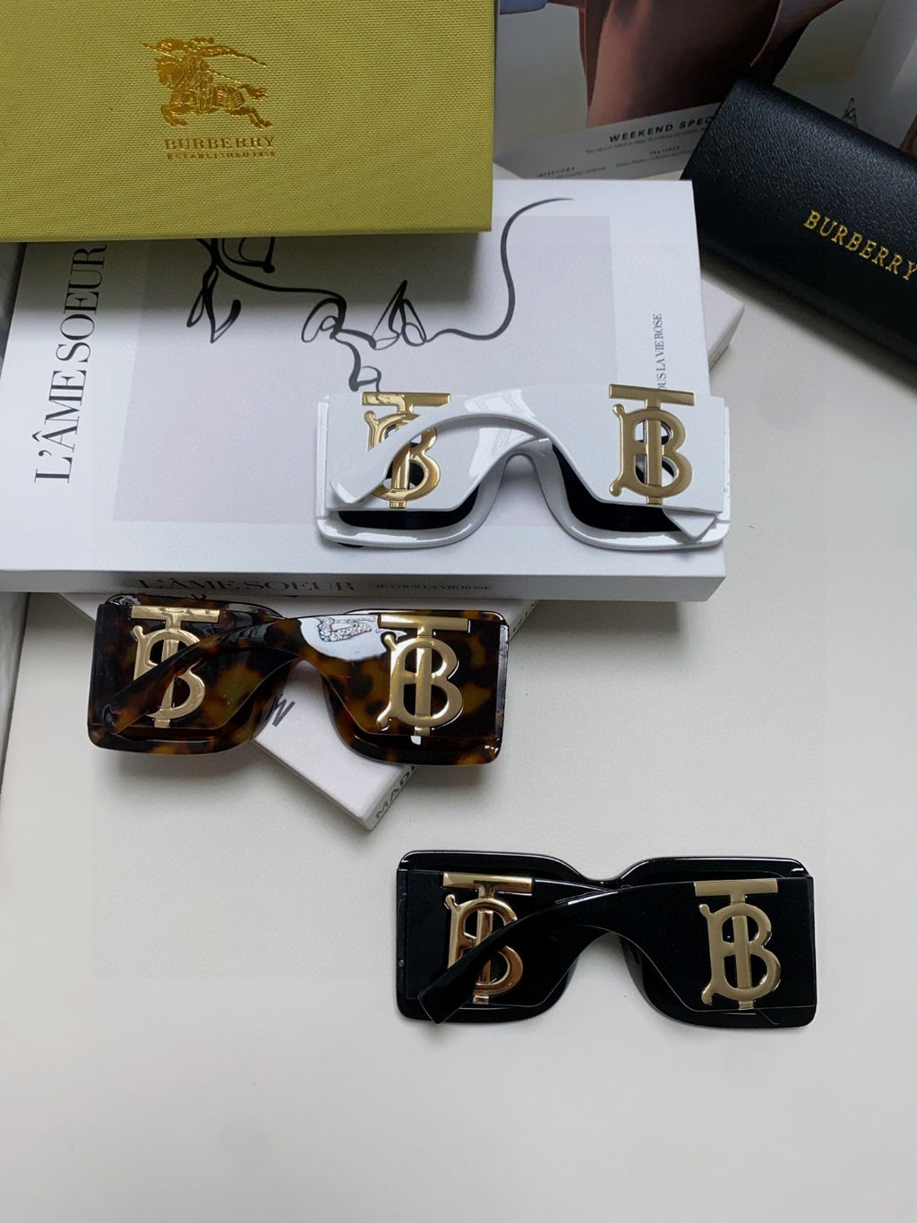 Burberry Oversized Gold Lens Sunglasses for Men & Women - 432438 - detail image 10