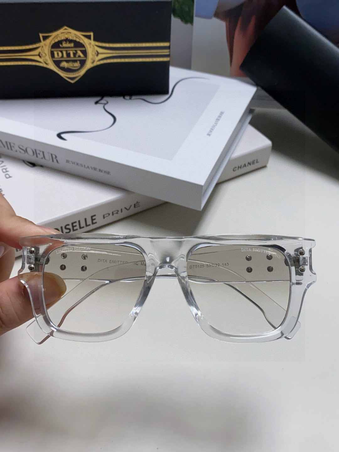 Dita Square Gray Lens Sunglasses for Men & Women - 358913 - detail image 3