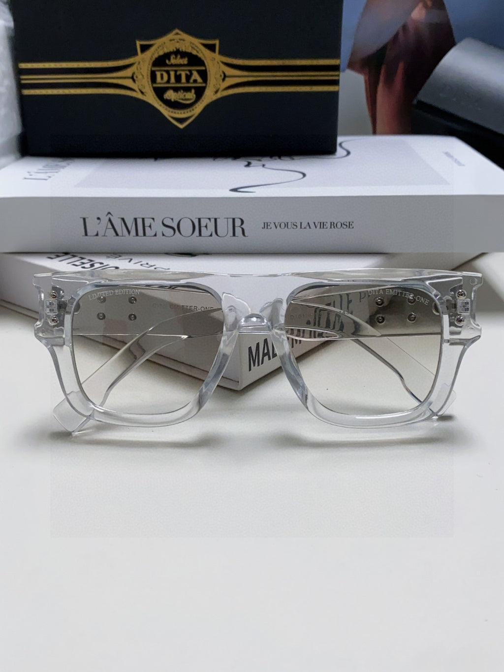 Dita Square Gray Lens Sunglasses for Men & Women - 358913 - detail image 6
