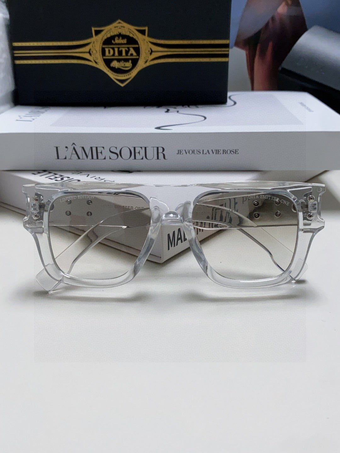 Dita Square Gray Lens Sunglasses for Men & Women - 358913 - detail image 6
