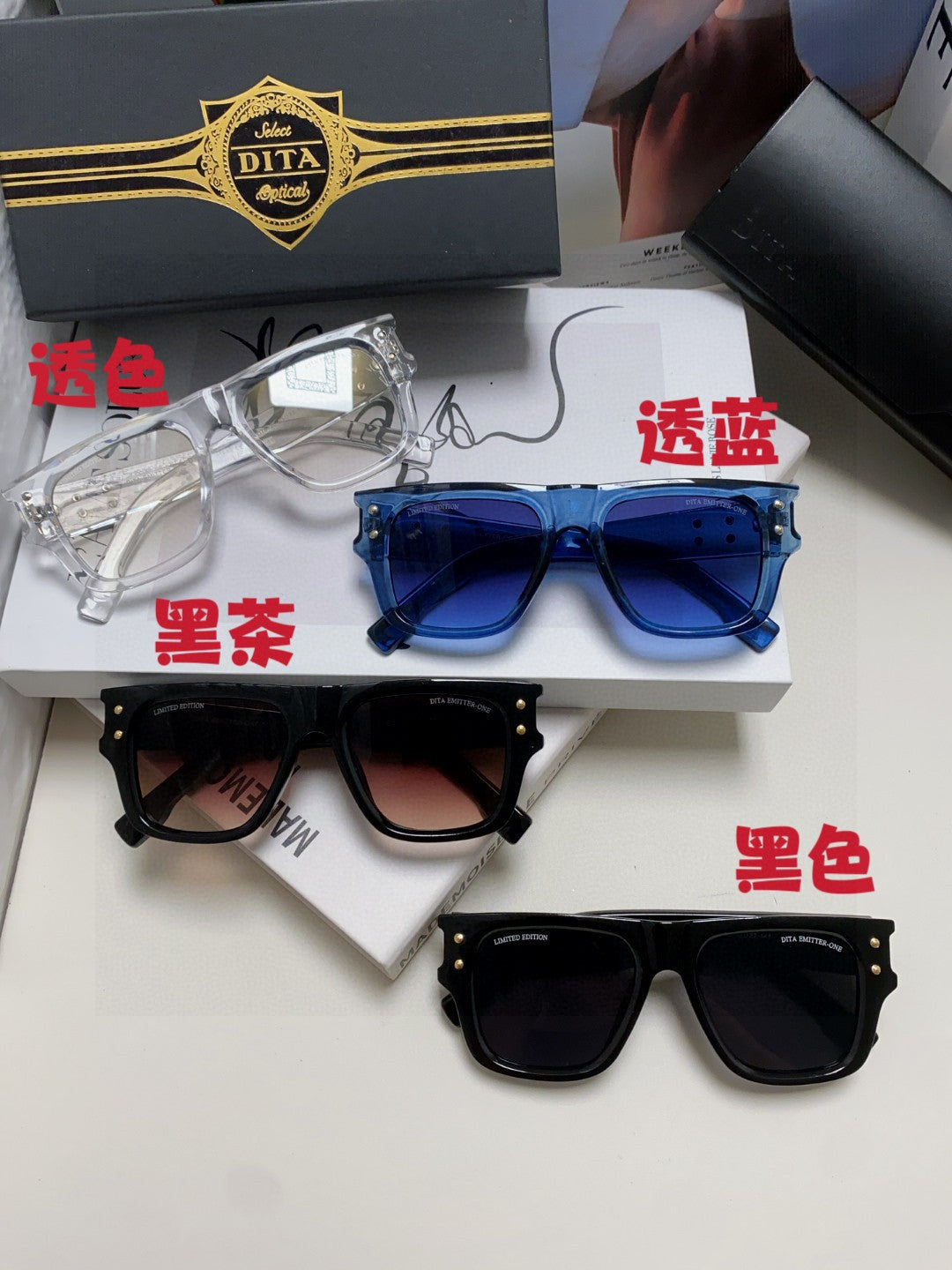 Dita Square Gray Lens Sunglasses for Men & Women - 432995 - detail image 8