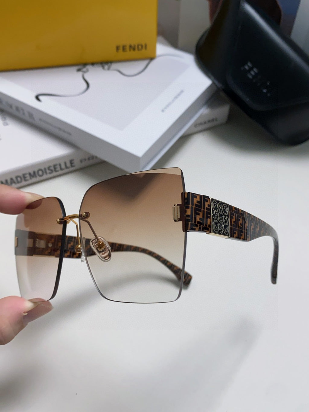 Fendi Polarized Square Brown Lens Sunglasses for Women - 432737 - detail image 5
