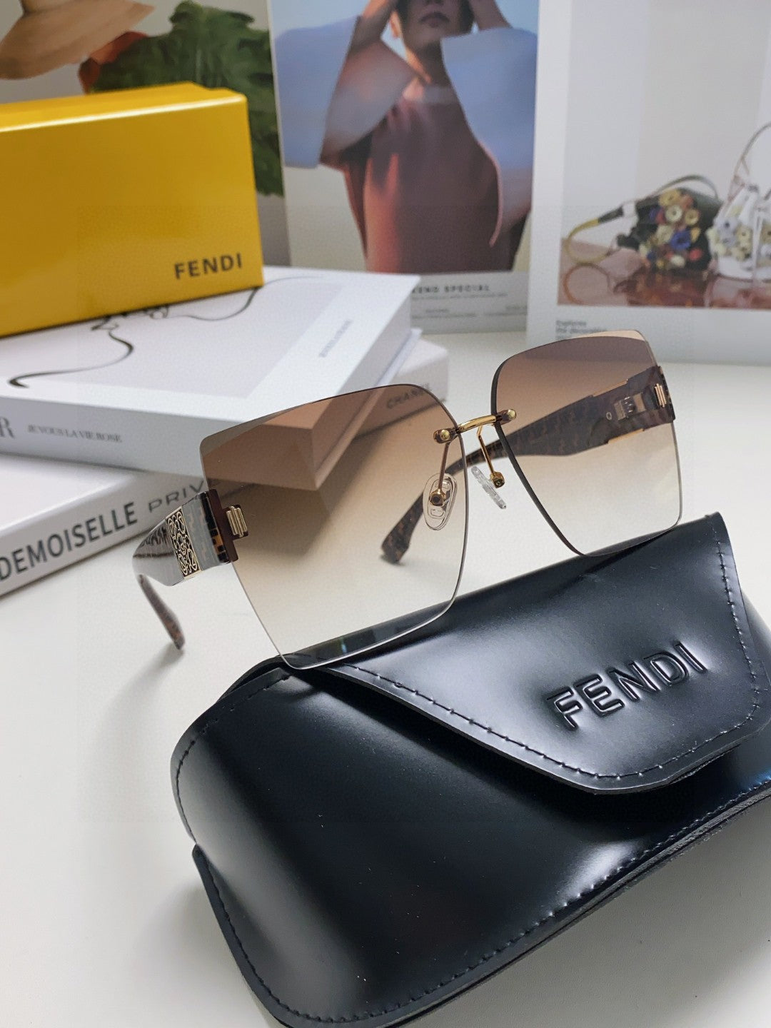 Fendi Polarized Square Brown Lens Sunglasses for Women - 432737 - detail image 7