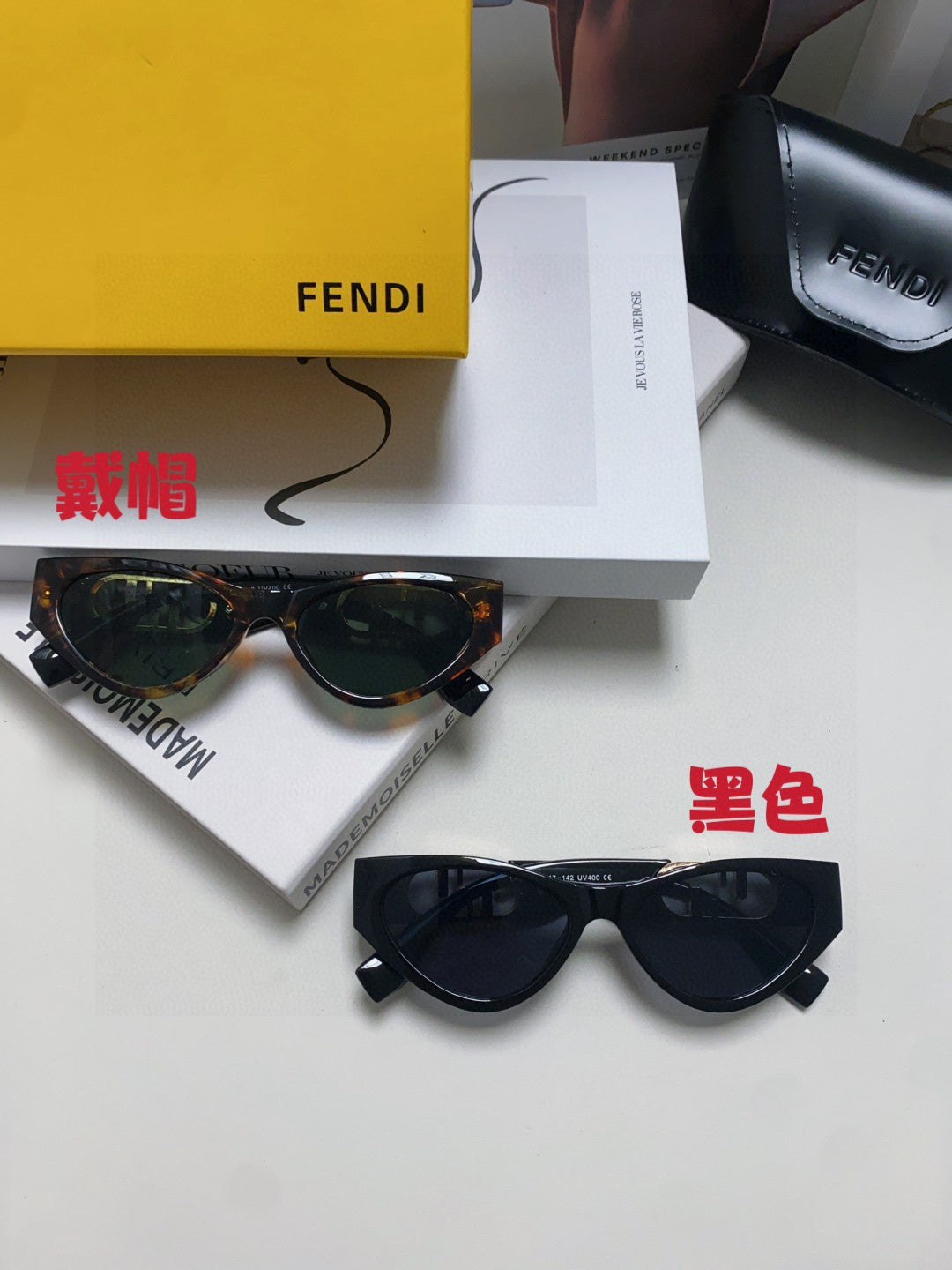 Fendi Metal Cat-Eye Gray Lens Sunglasses for Women - detail image 9