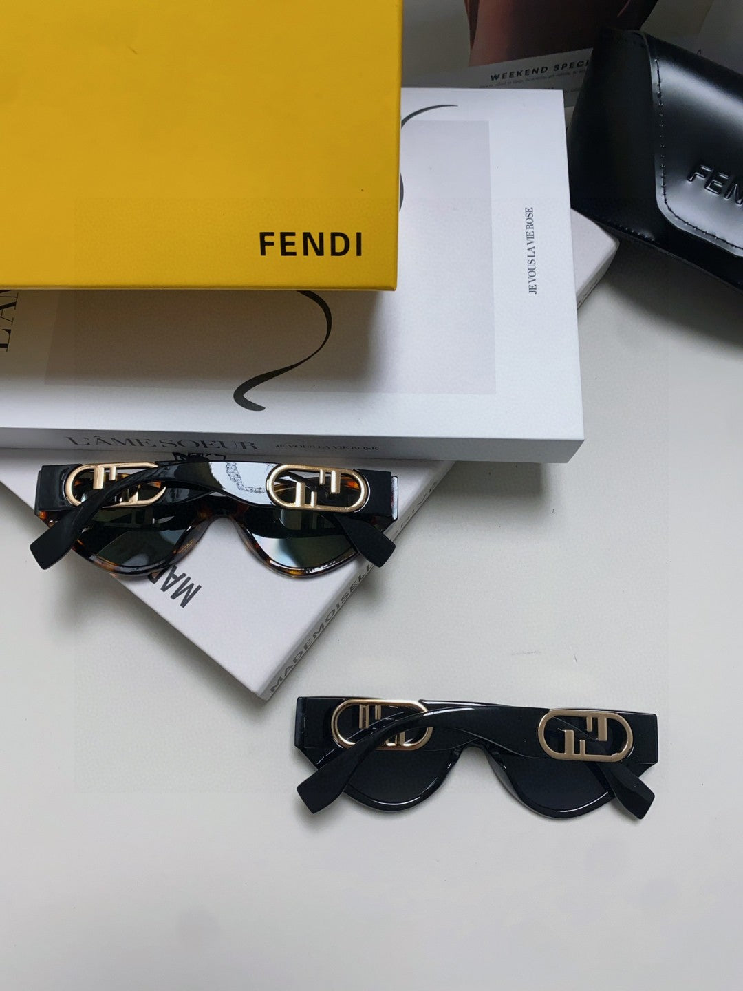 Fendi Metal Cat-Eye Gray Lens Sunglasses for Women - detail image 8
