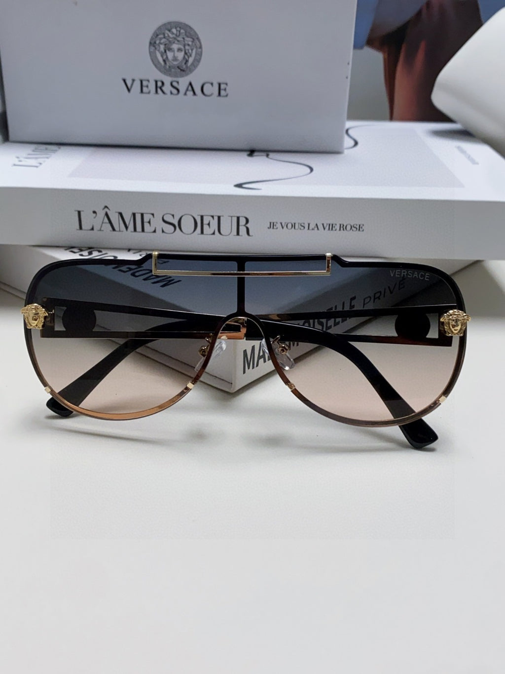 Versace Oversized Silver Lens Sunglasses for Men & Women - 487816 - detail image 6