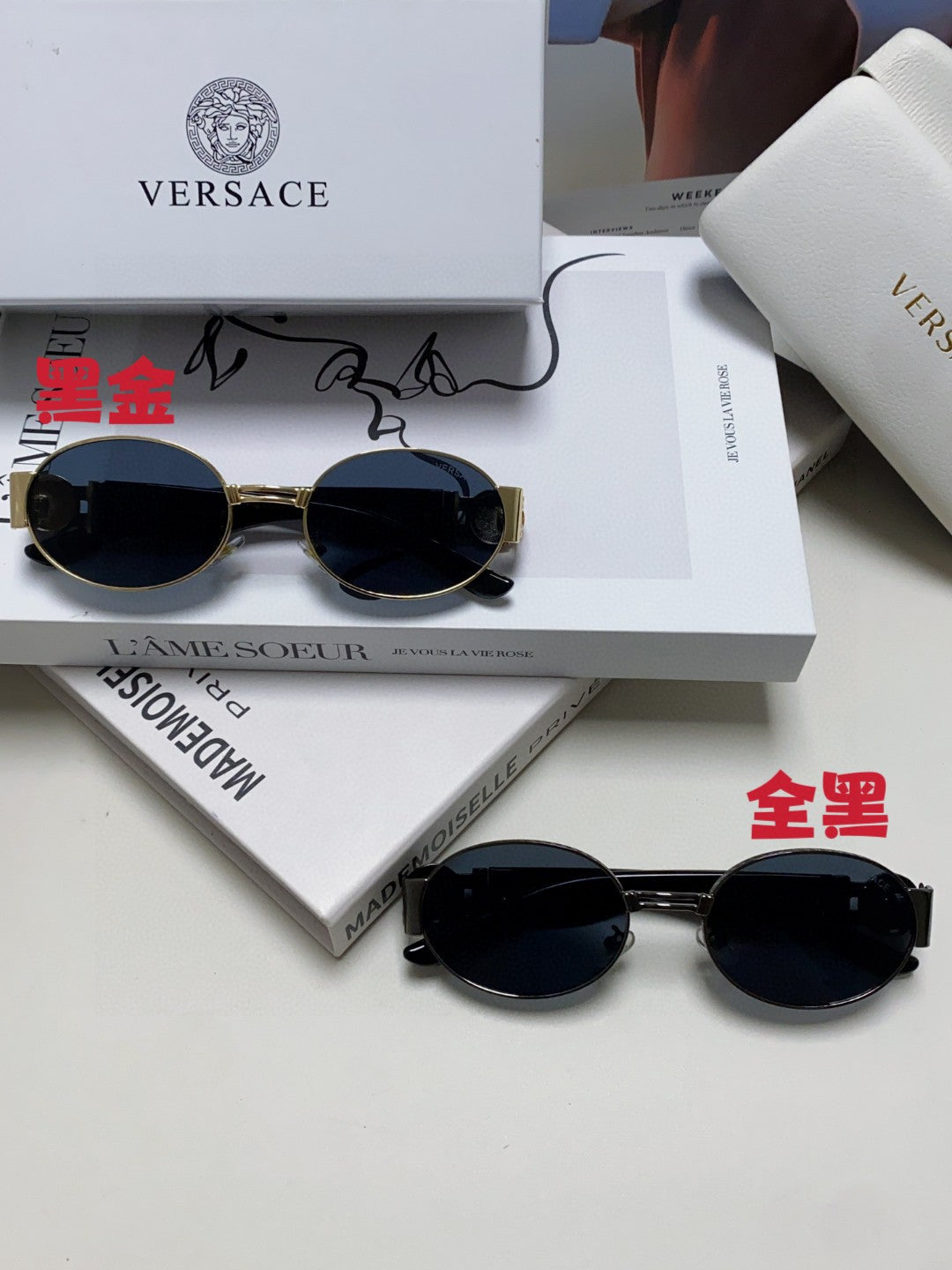 Versace VES71 Oval Silver Lens Sunglasses for Men & Women - detail image 9