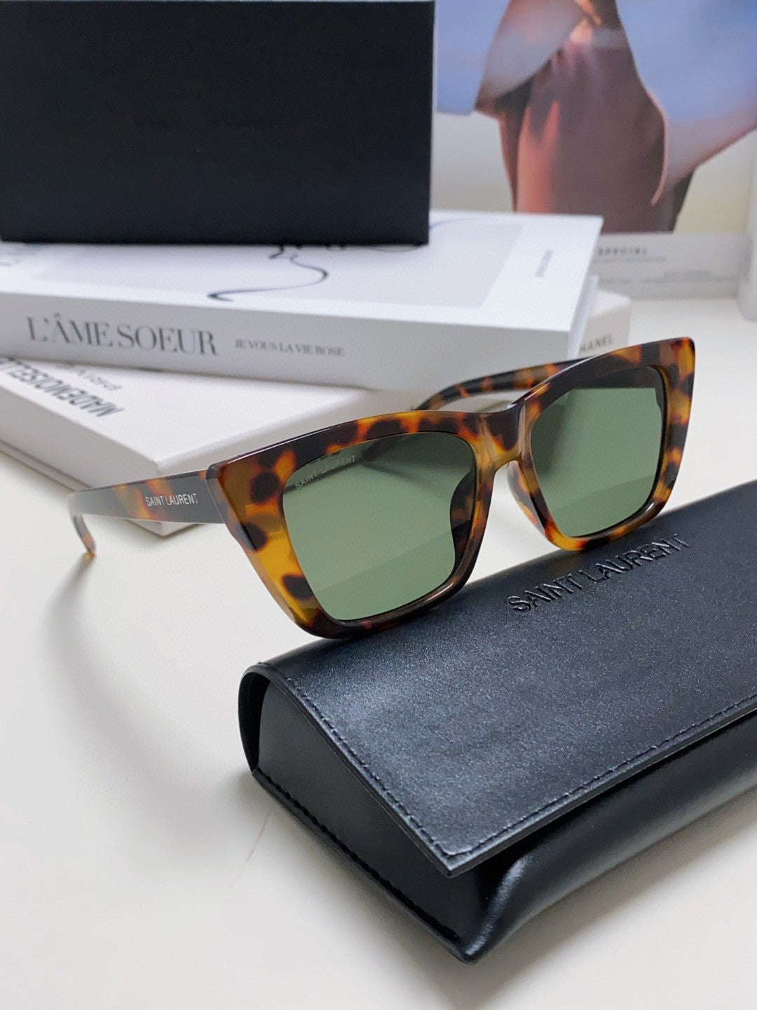 Saint Laurent Polarized Cat-Eye Silver Lens Sunglasses for Women - 465420 - detail image 7