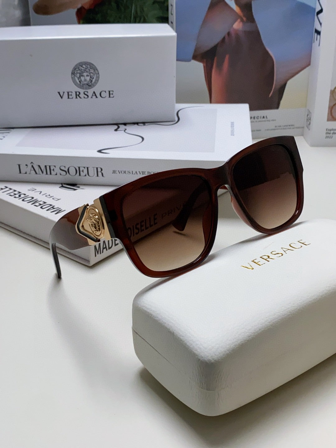 Versace Oversized Silver Lens Sunglasses for Men & Women - 372489 - detail image 7