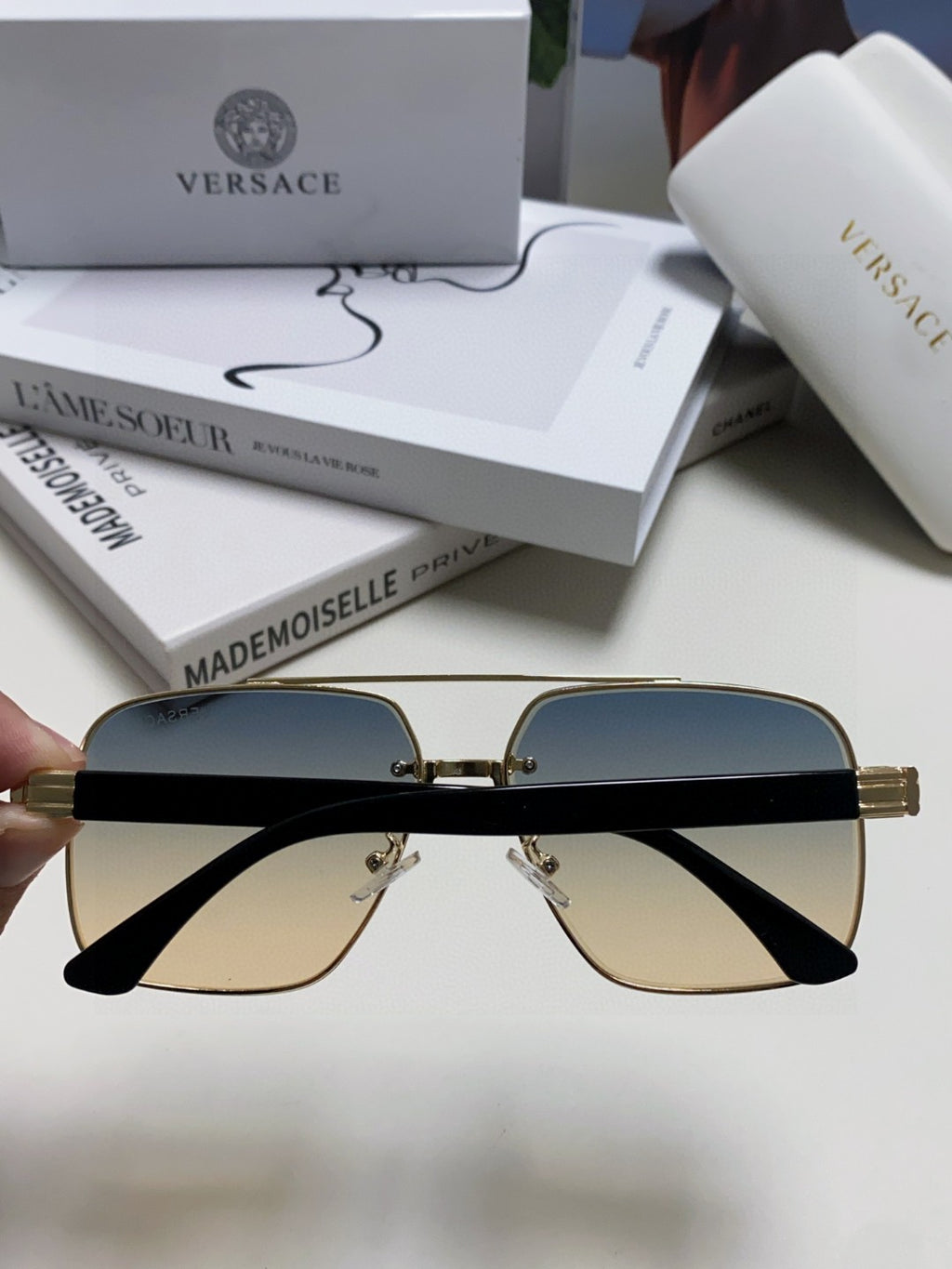 Versace Polarized Fashion Gray Lens Sunglasses for Men - 372486 - detail image 4