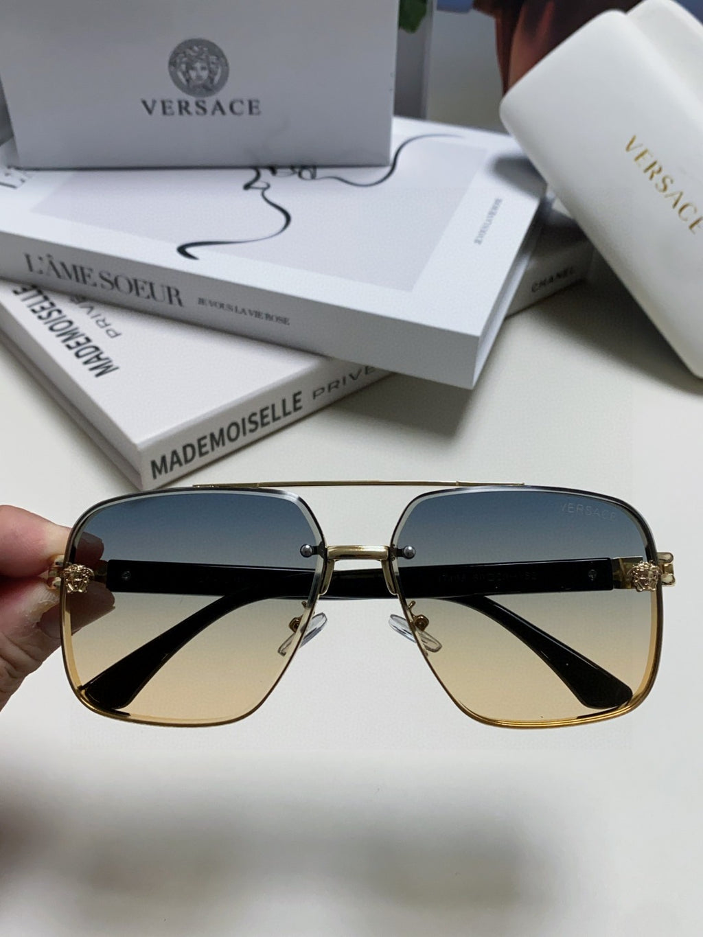 Versace Polarized Fashion Gray Lens Sunglasses for Men - 372486 - detail image 3
