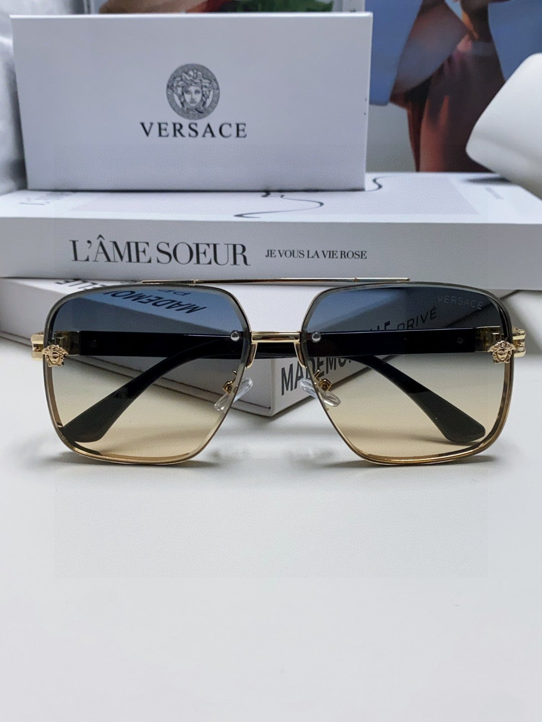 Versace Polarized Fashion Gray Lens Sunglasses for Men - 372486 - detail image 6