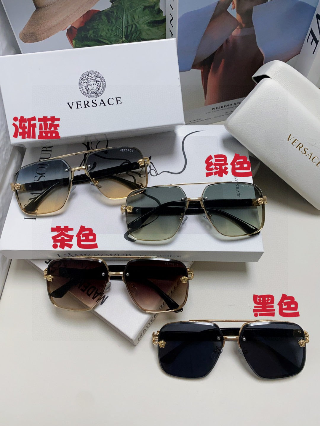 Versace Polarized Fashion Gray Lens Sunglasses for Men - 372486 - detail image 9