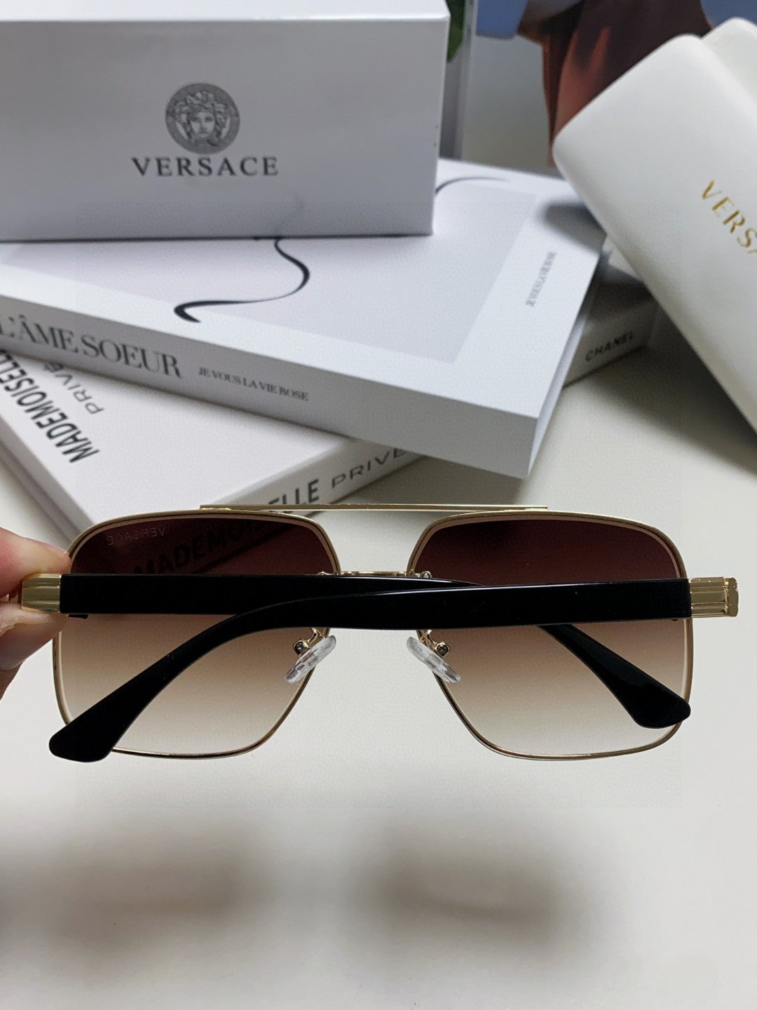 Versace Polarized Fashion Gray Lens Sunglasses for Men - 372487 - detail image 4
