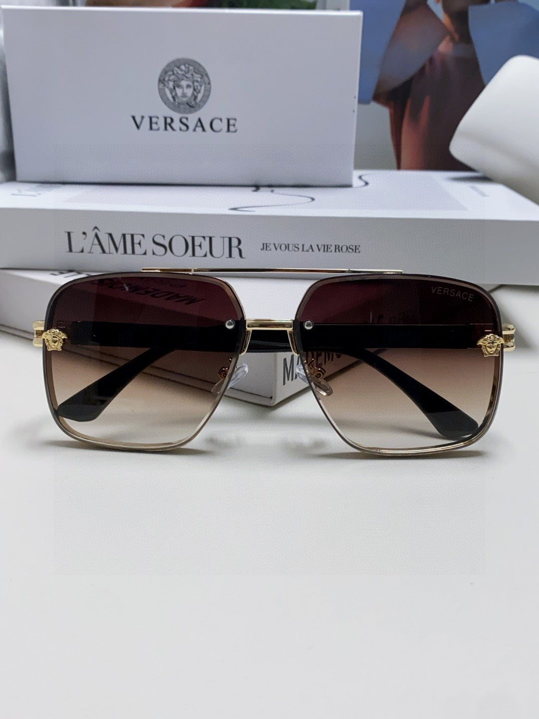 Versace Polarized Fashion Gray Lens Sunglasses for Men - 372487 - detail image 6