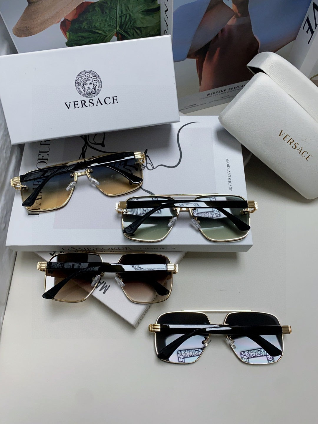Versace Polarized Fashion Gray Lens Sunglasses for Men - 372487 - detail image 8