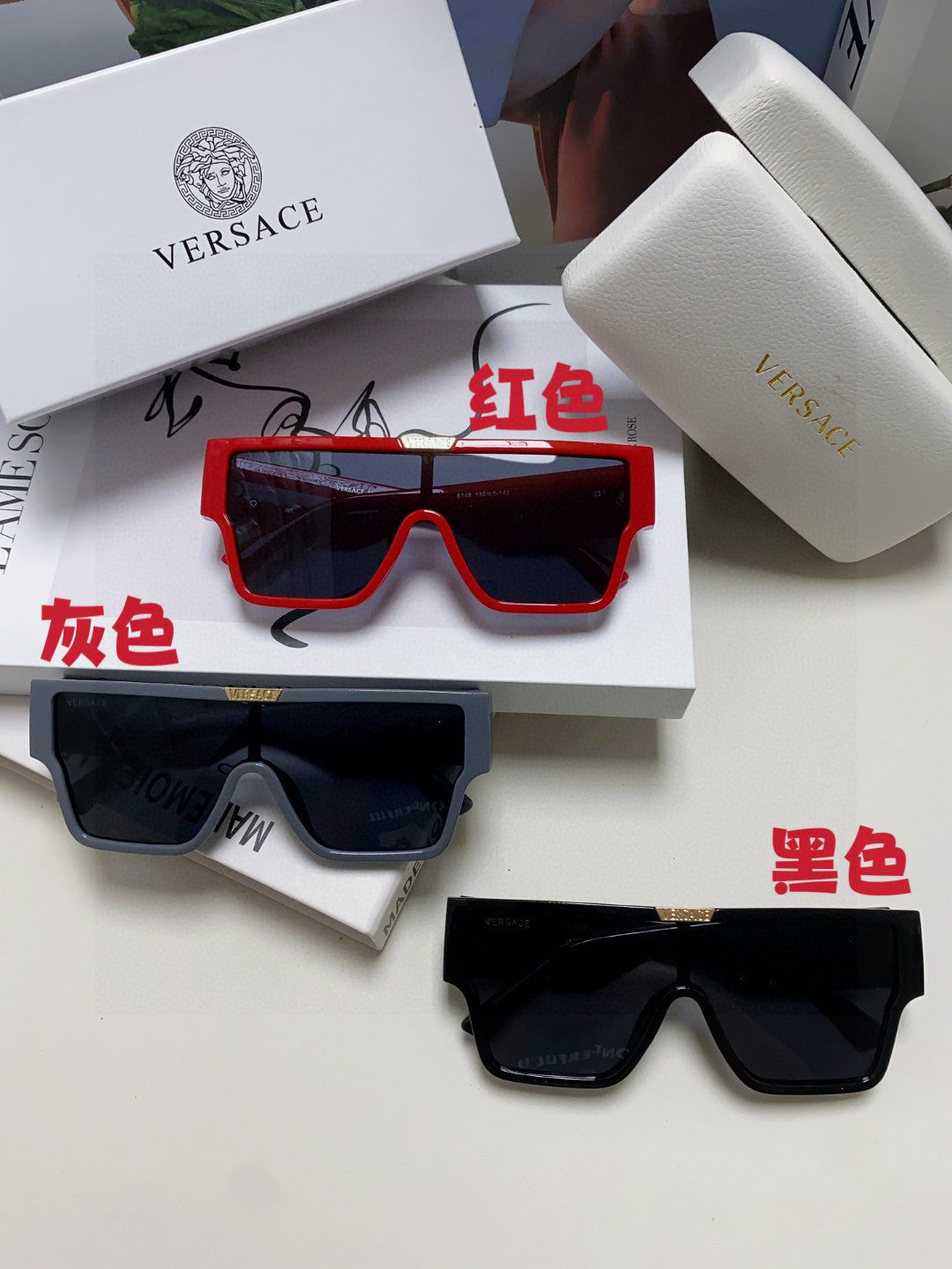 Versace Square Black Lens Sunglasses for Men & Women - 449866 - detail image 9