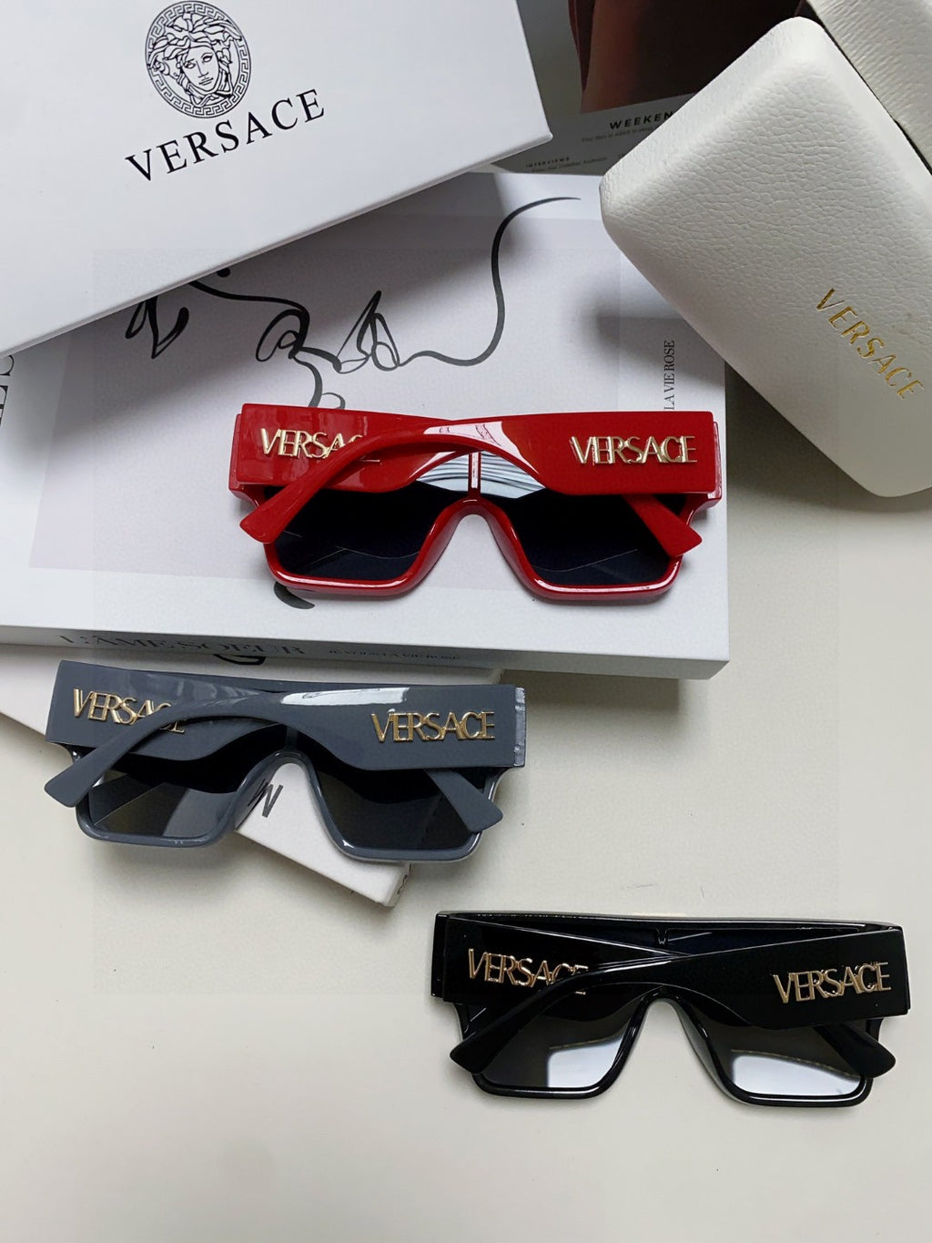 Versace Square Black Lens Sunglasses for Men & Women - 449866 - detail image 8