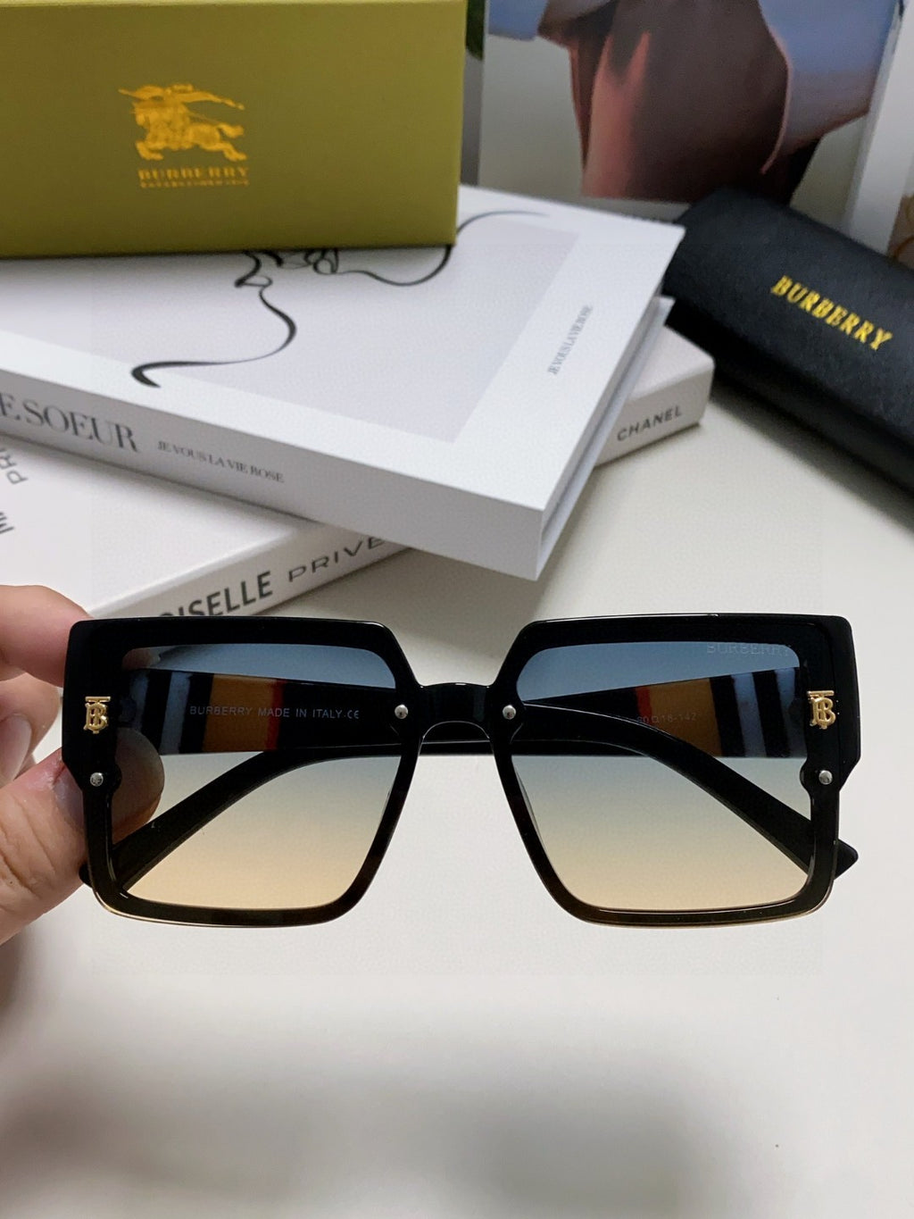 Burberry Oversized Black Lens Sunglasses for Women - detail image 3