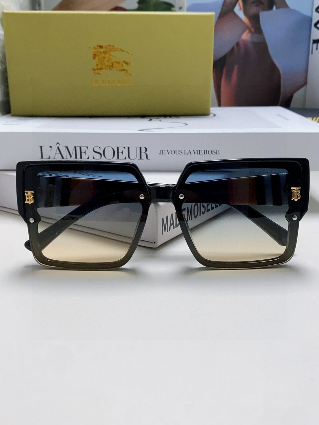 Burberry Oversized Black Lens Sunglasses for Women - 416061 - detail image 6