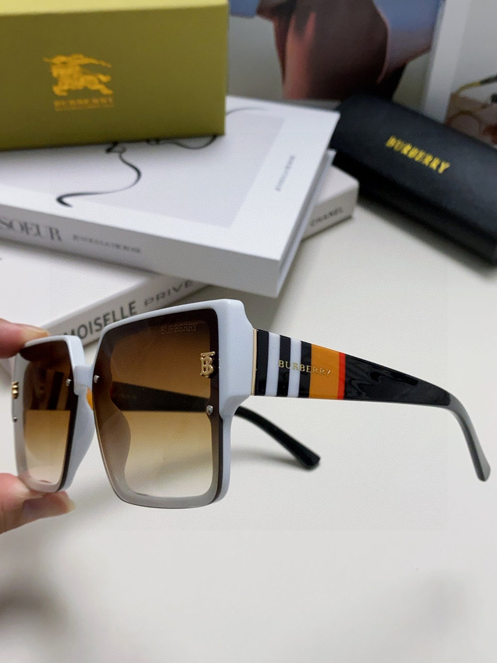 Burberry Oversized Brown Lens Sunglasses for Women - detail image 5