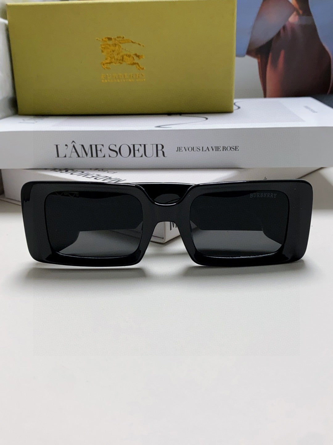 Burberry Square Gray Lens Sunglasses for Men & Women - detail image 6