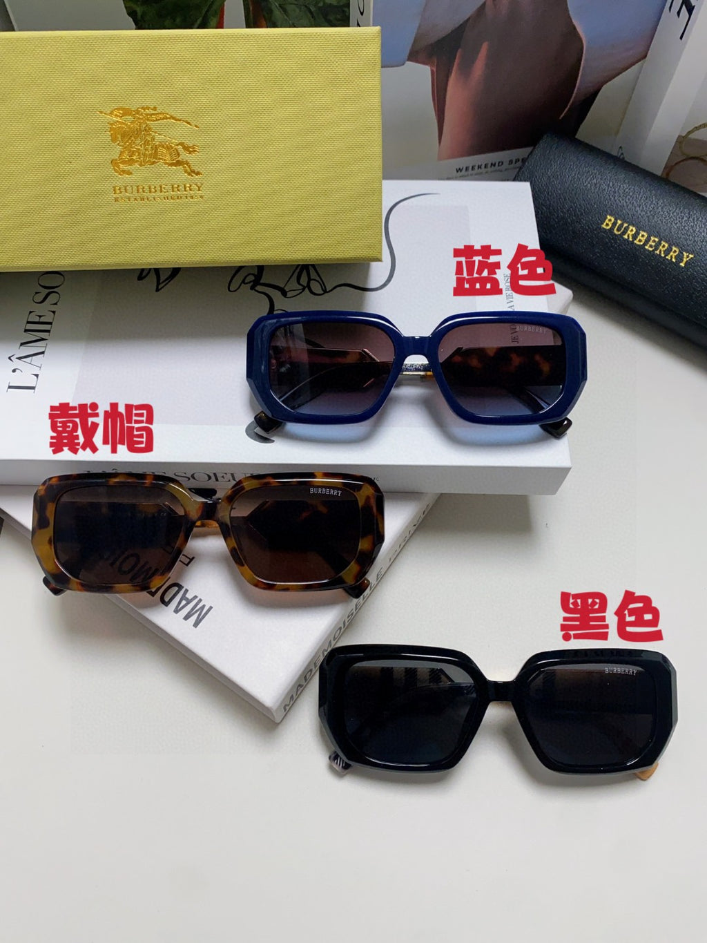 Burberry Rectangular Gray Lens Sunglasses for Men & Women - 416067 - detail image 9
