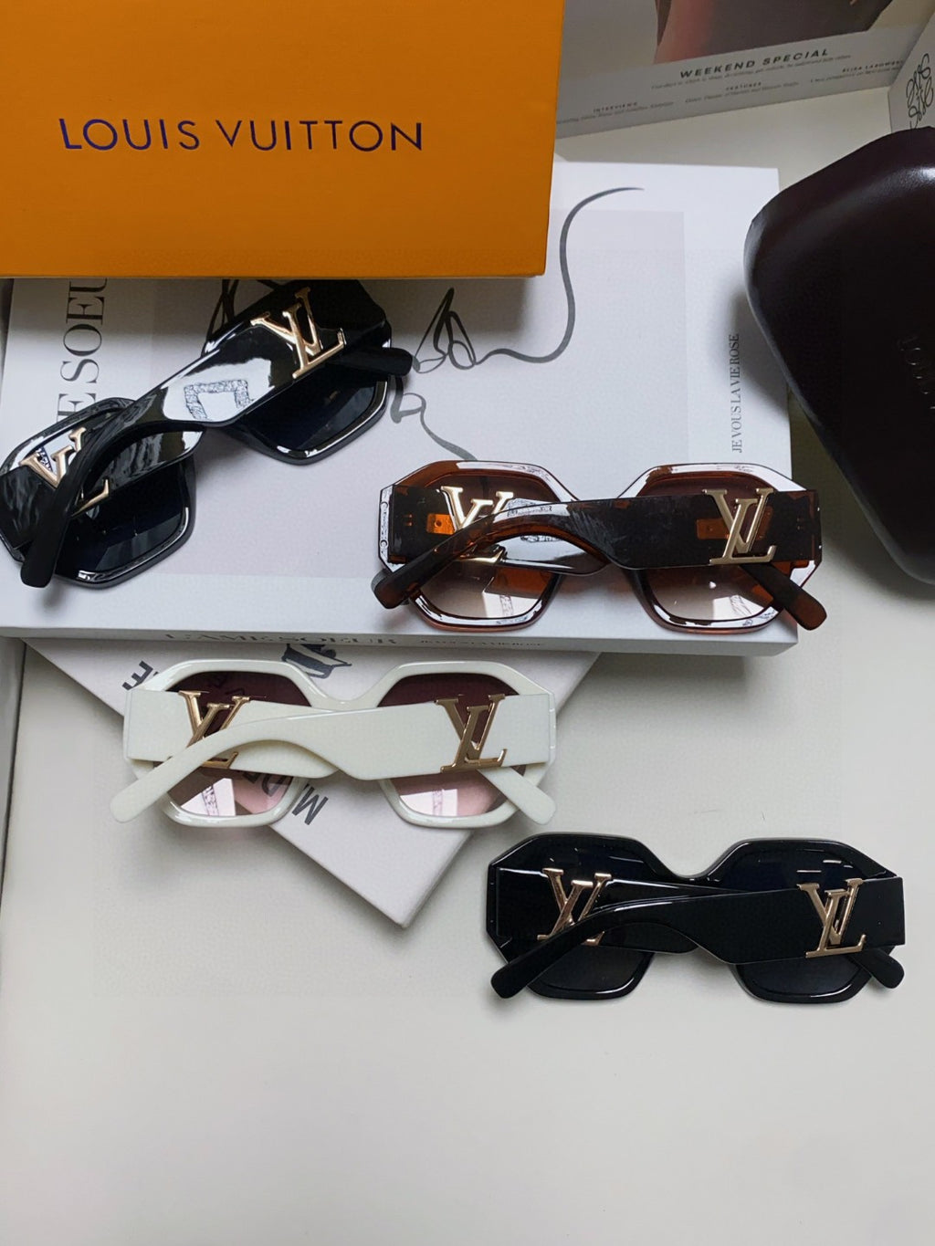Louis Vuitton Square Blue Lens Sunglasses for Men & Women - 414910 - detail image 8