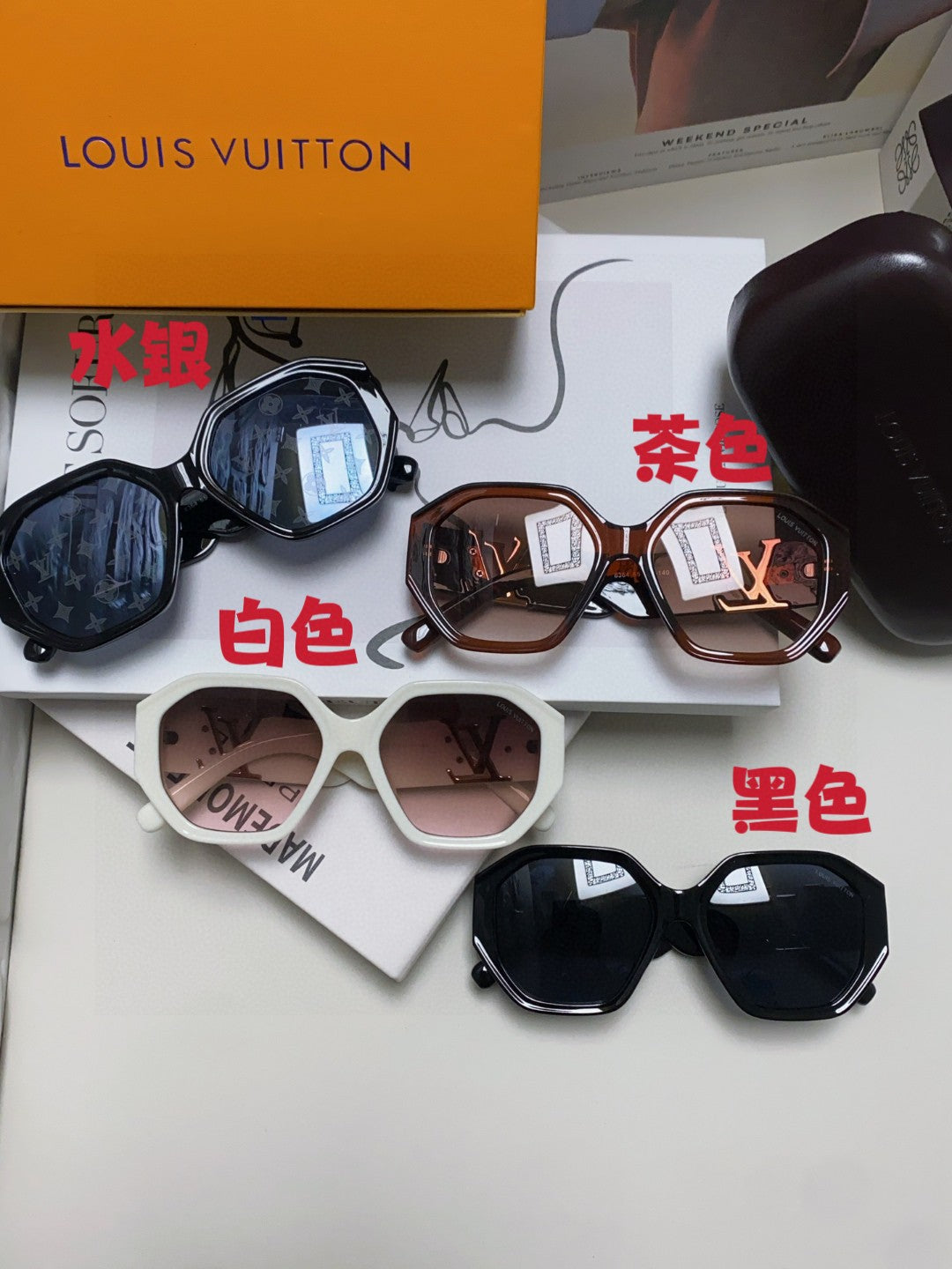 Louis Vuitton Square Black Lens Sunglasses for Men & Women - 414913 - detail image 9