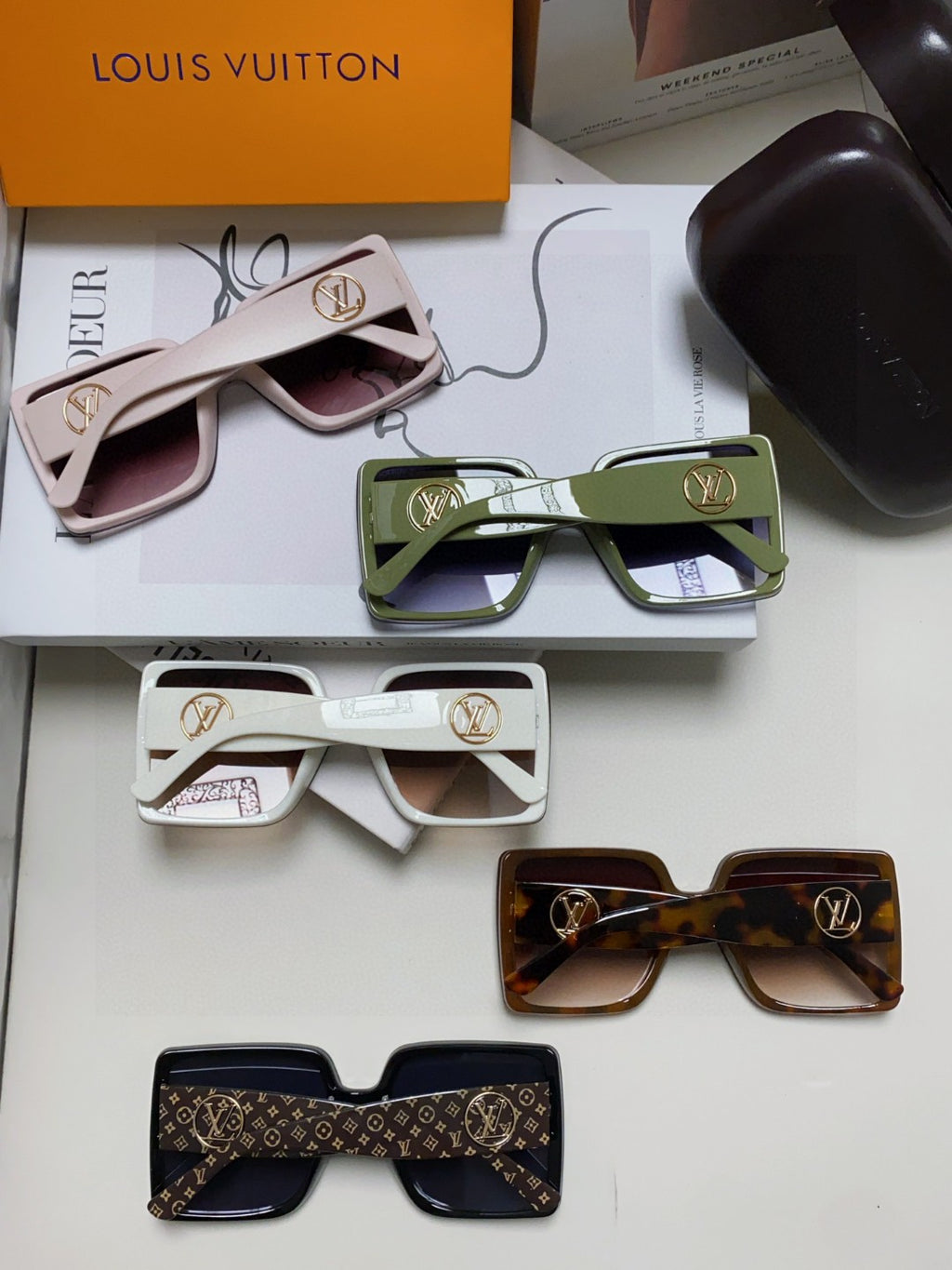 Louis Vuitton Polarized Oversized Red Lens Sunglasses for Women - 414918 - detail image 8
