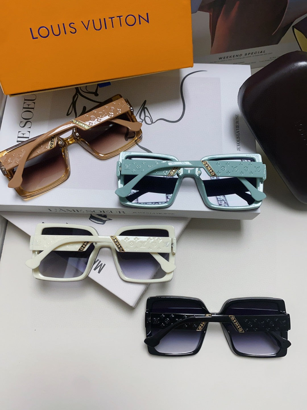 Louis Vuitton Oversized Blue Lens Sunglasses for Women - 414905 - detail image 8