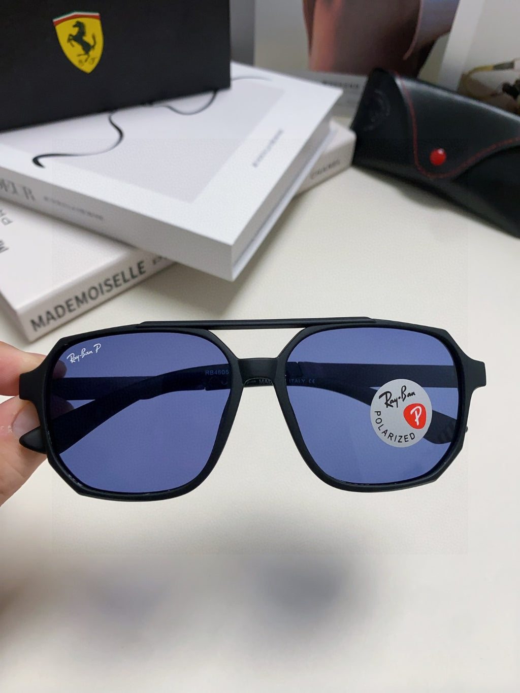 Ray-Ban Polarized Square Blue Lens Sunglasses for Men & Women - 450101 - detail image 3