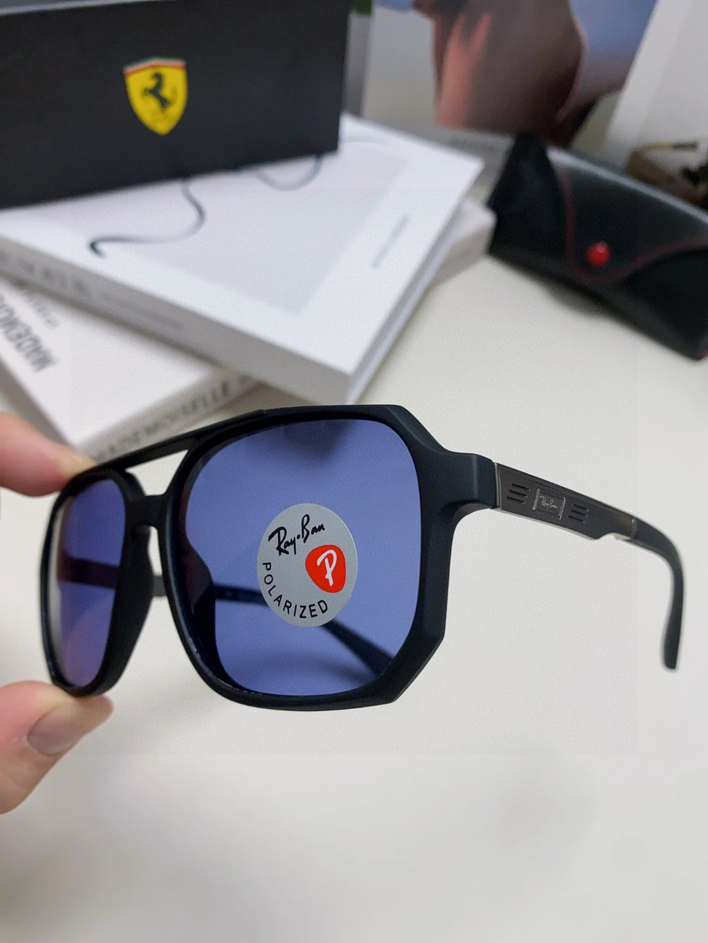 Ray-Ban Polarized Square Blue Lens Sunglasses for Men & Women - 450101 - detail image 5
