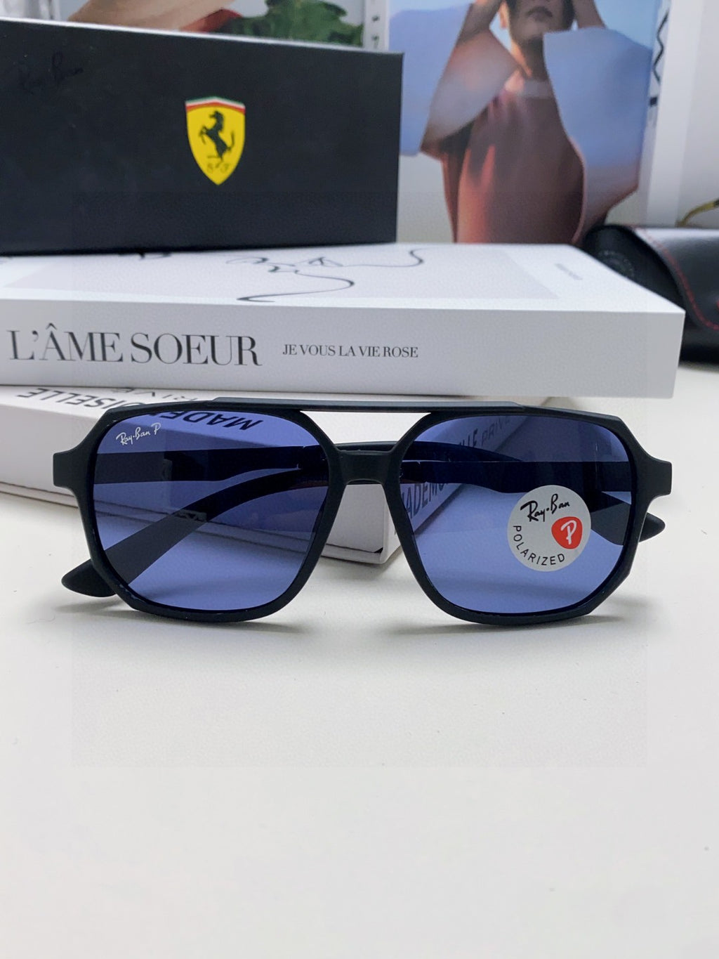Ray-Ban Polarized Square Blue Lens Sunglasses for Men & Women - 450101 - detail image 6