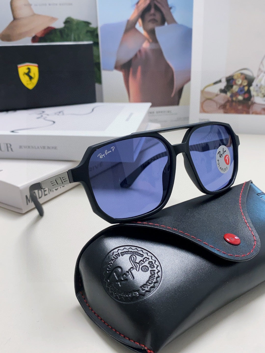 Ray-Ban Polarized Square Blue Lens Sunglasses for Men & Women - 450101 - detail image 7