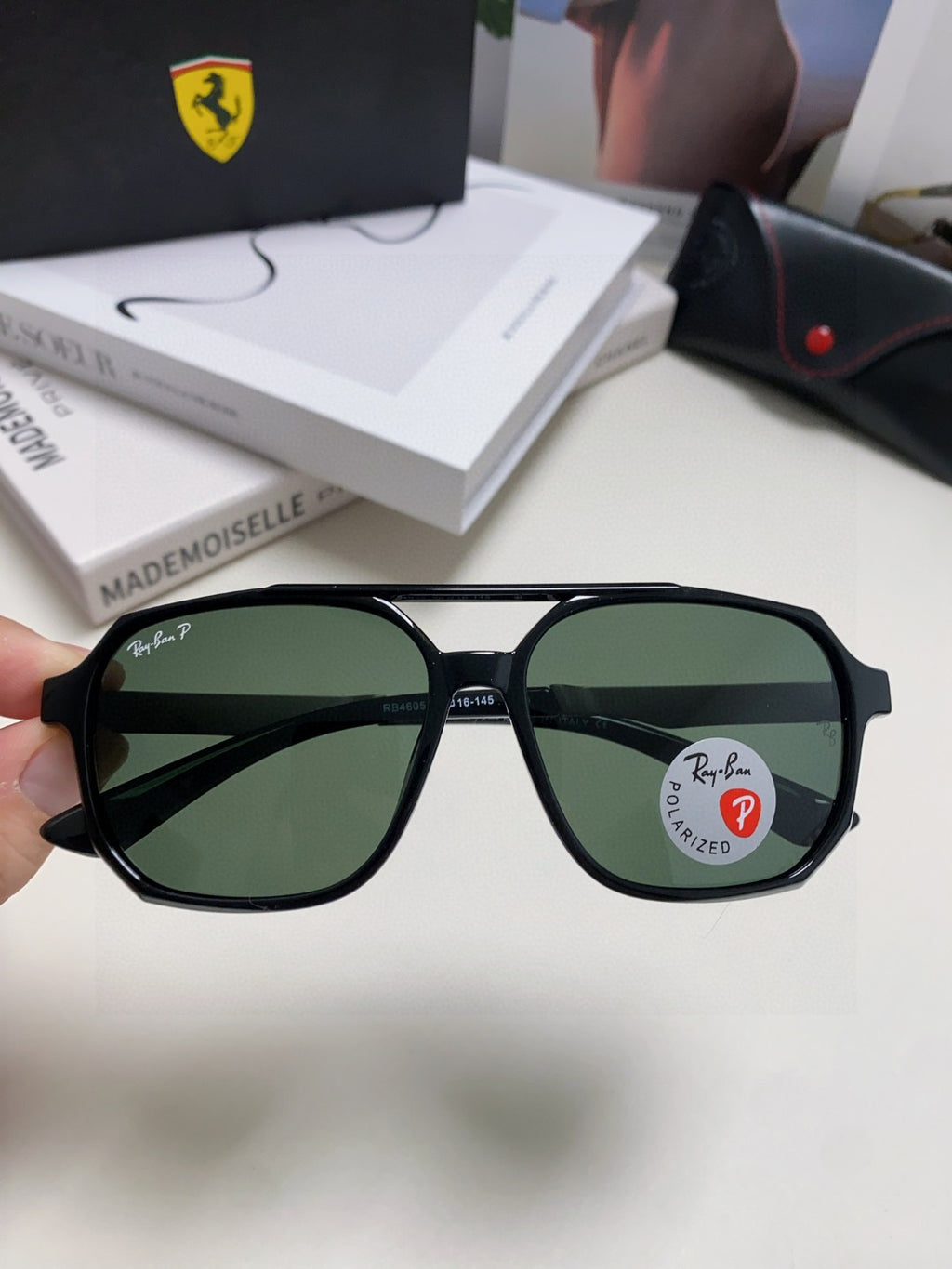Ray-Ban Polarized Square Black Lens Sunglasses for Men & Women - 450102 - detail image 3
