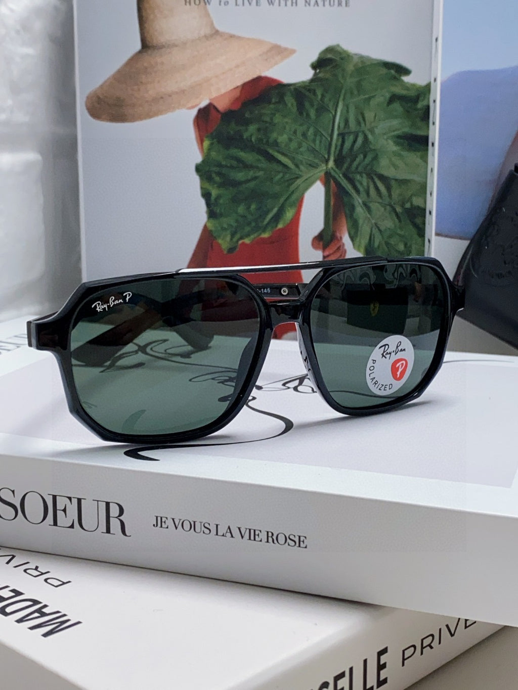 Ray-Ban Polarized Square Black Lens Sunglasses for Men & Women - 416646