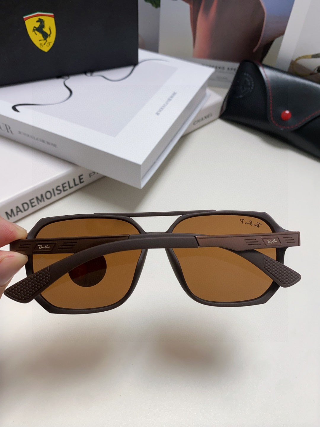 Ray-Ban Polarized Square Black Lens Sunglasses for Men & Women - 450103 - detail image 4