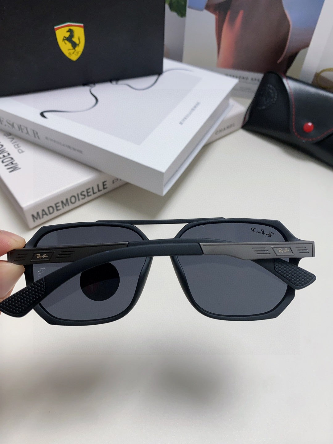 Ray-Ban Polarized Square Black Lens Sunglasses for Men & Women - 416648 - detail image 4