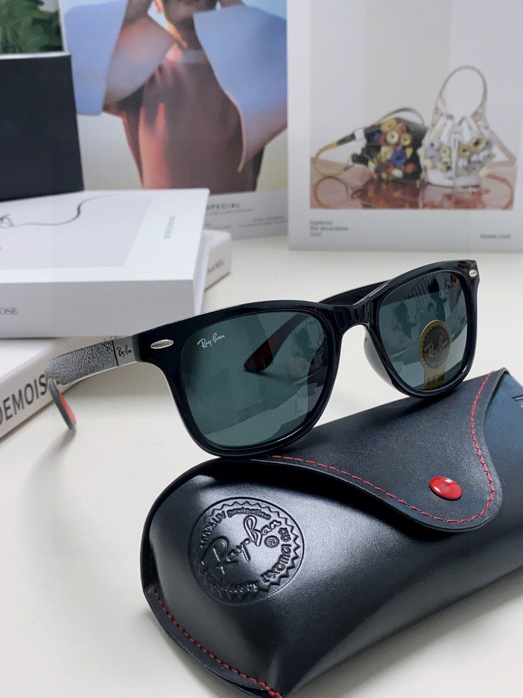 Ray-Ban Polarized Fashion Black Lens Sunglasses for Men & Women - detail image 7