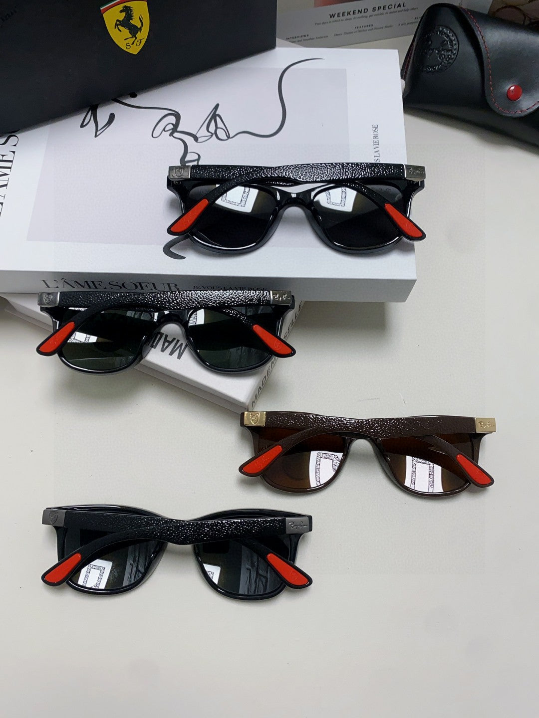 Ray-Ban Polarized Fashion Black Lens Sunglasses for Men & Women - detail image 8