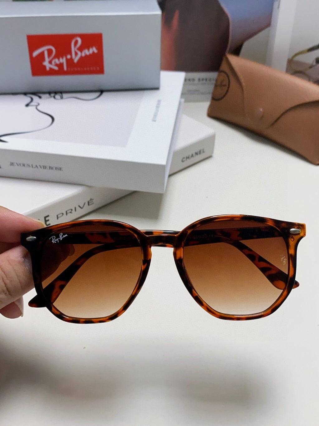 Ray-Ban RB4306 Oversized Brown Lens Sunglasses for Men & Women - 450111 - detail image 5