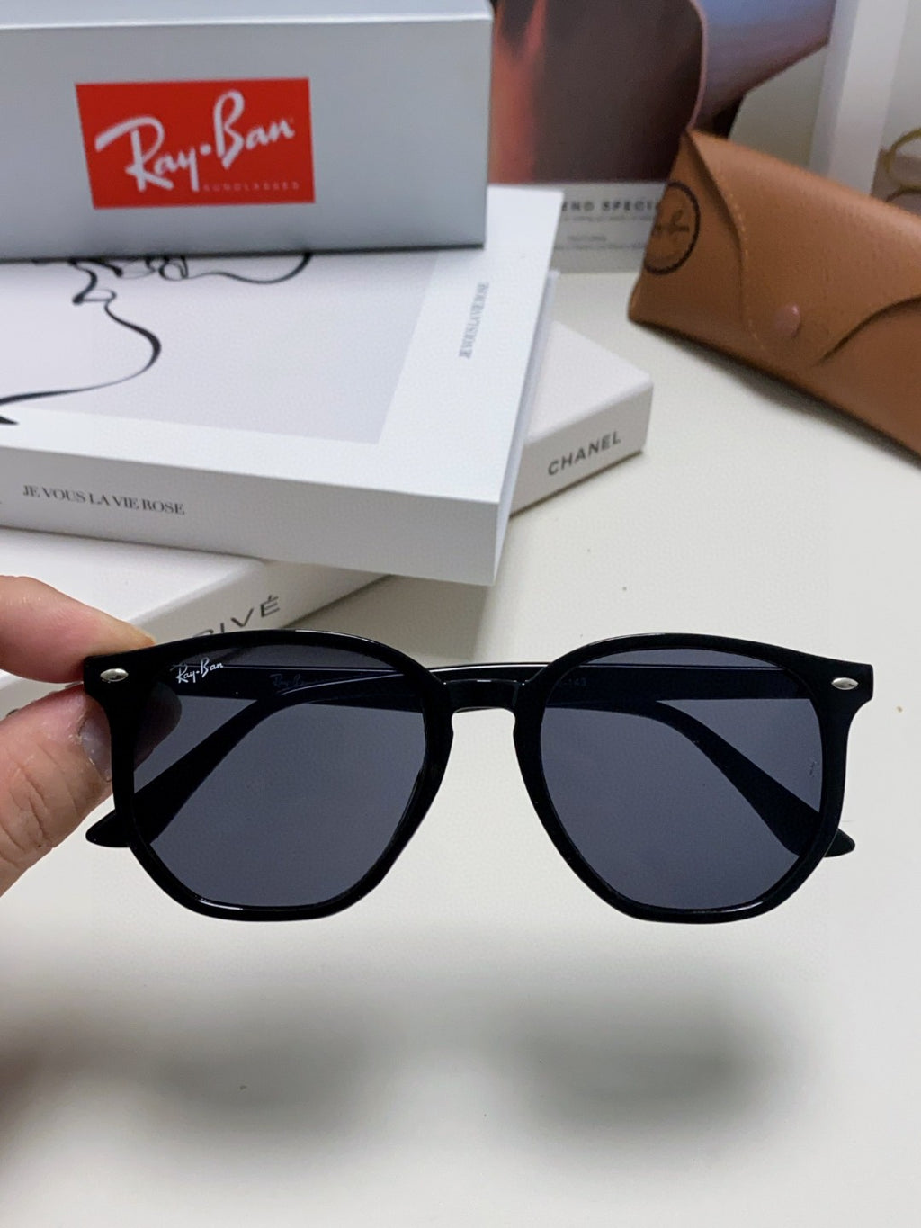 Ray-Ban RB4306 Oversized Blue Lens Sunglasses for Men & Women - detail image 3
