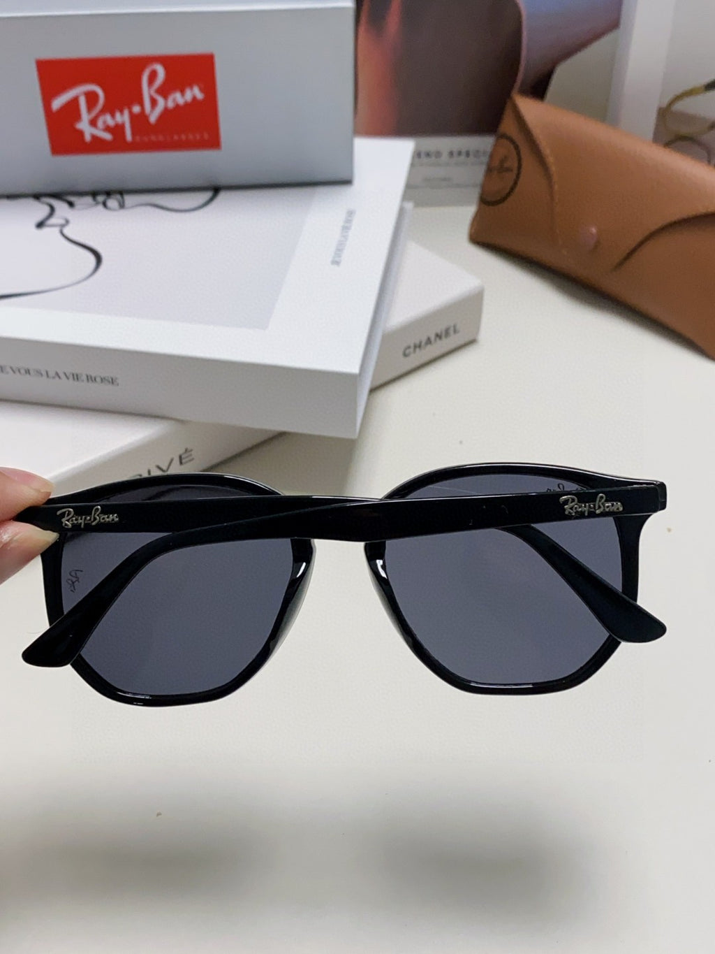 Ray-Ban RB4306 Oversized Blue Lens Sunglasses for Men & Women - detail image 4