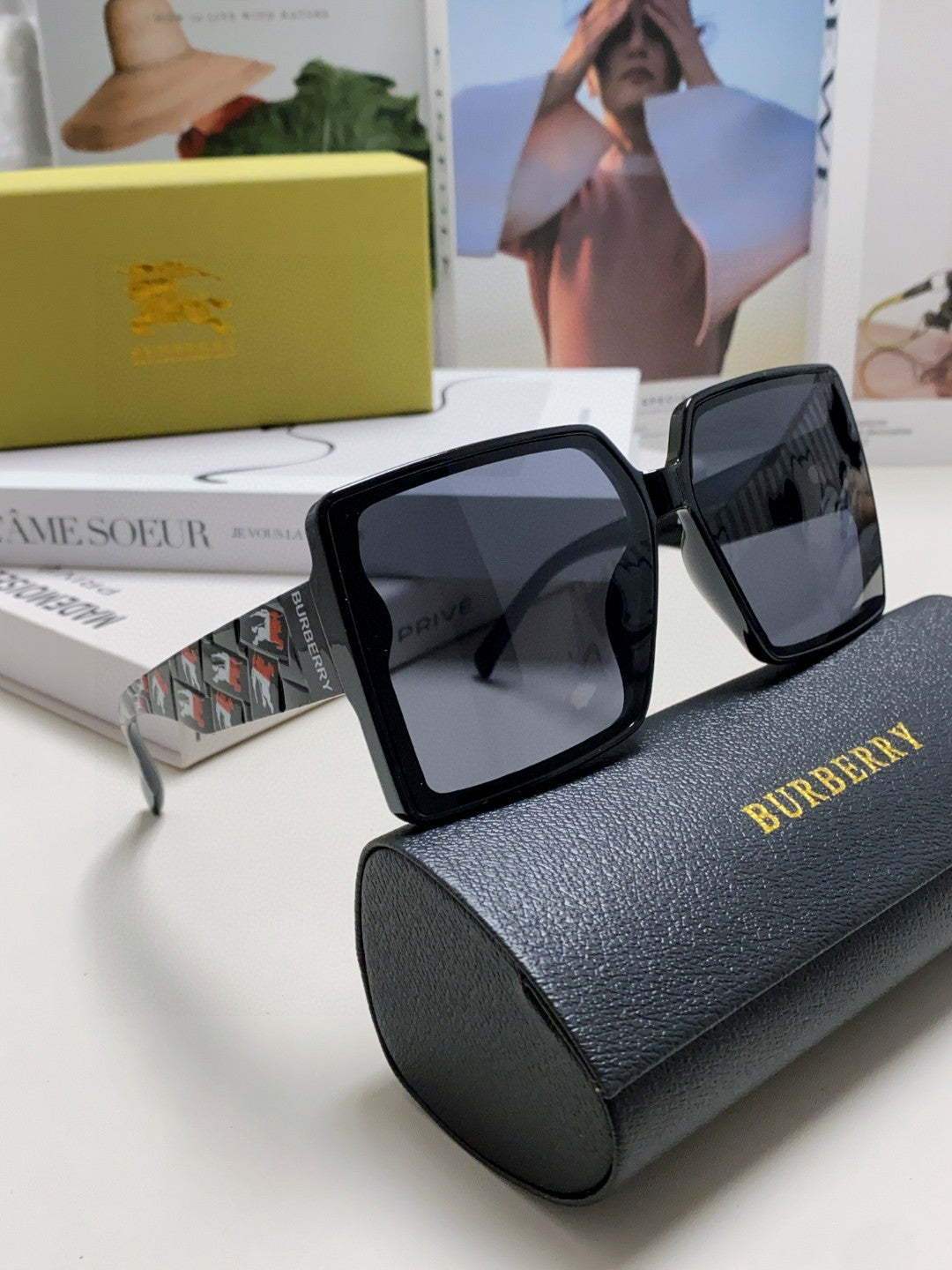 Burberry Polarized Oversized Black Lens Sunglasses for Women - 382884 - detail image 7