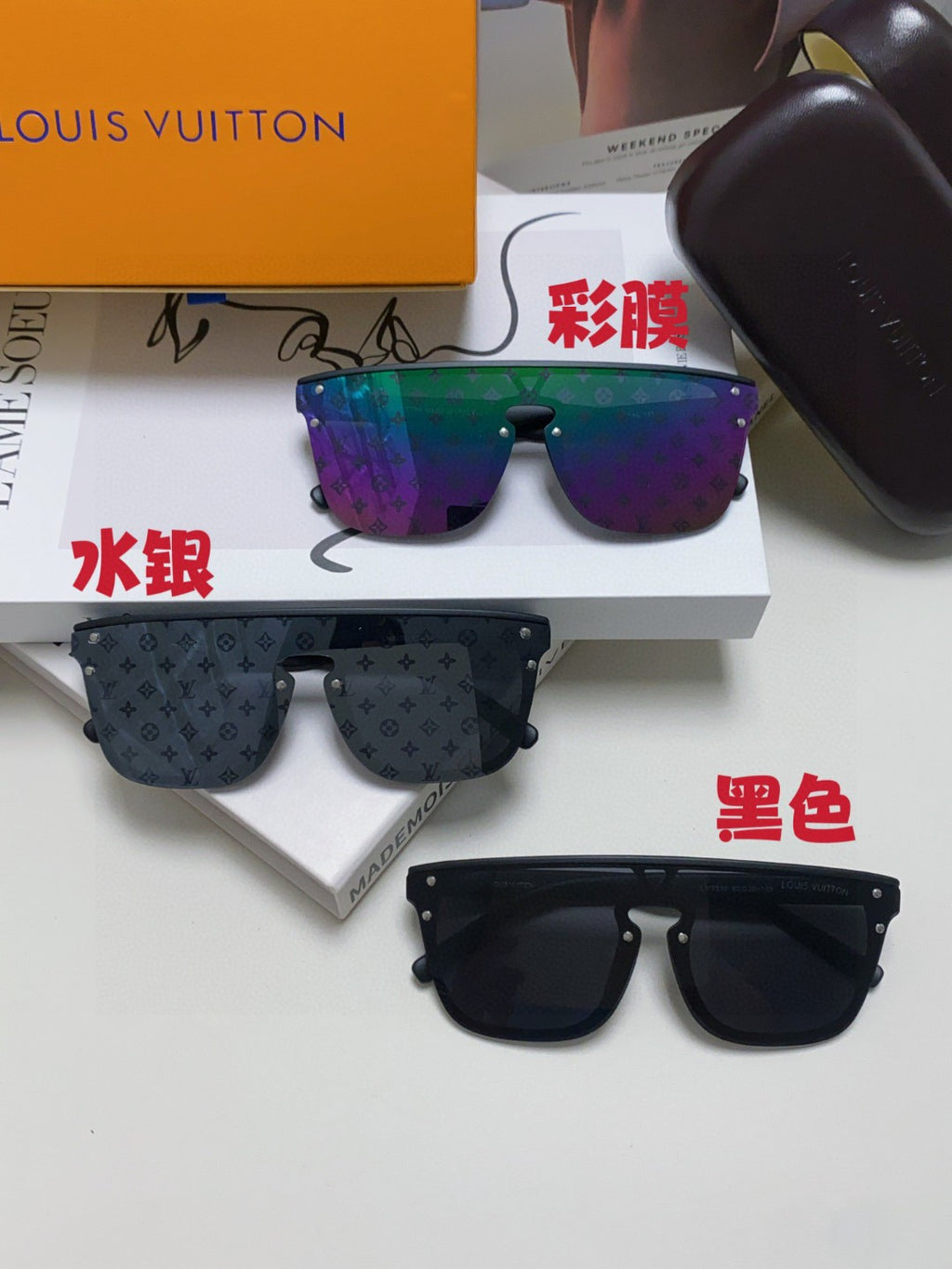 Louis Vuitton Lightweight Rimless Black Lens Sunglasses for Men & Women - detail image 9